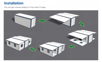 Maison préfabriquée modulaire mobile de luxe 2-3 chambres, conteneur extensible 20ft 40ft, villa miniature préfabriquée portable