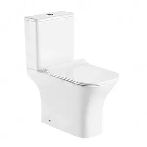 Yeni tasarım kare 2-piece çift gömme tuvalet kase s-tuzak p-tuzak tuvalet seramik iki parçalı tuvalet kat monte