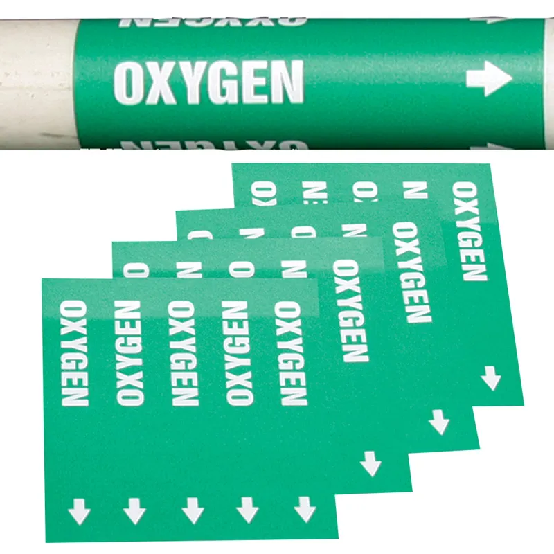 사용자 정의 파이프 마커 라벨 산소 화학/오일 저항 비바람에 견디는 재료 야외 방수 비닐 라벨 스티커