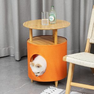 Phong cách hiện đại Vòng bảng bên với mở rộng mèo nhà và giường Hot Bán giọng cà phê & cạnh giường ngủ bàn làm bằng tre - Product Image 1