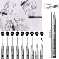Stylo à dessin à pointe fine STA 9, encre noire pigmentée, résistant à l'eau, marqueurs permanents pour le dessin et le tracé de détails