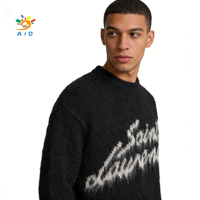 Pull en mohair pour homme AJB de qualité supérieure, doux, respirant, chaud, anti-rides, séchage rapide, motif lettres, tendance