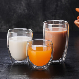 <span class=keywords><strong>Hot</strong></span> <span class=keywords><strong>sale</strong></span> high borosilicate double glass water cup milk coffee cup - Product Image 4