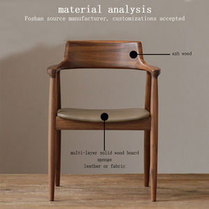 Nordic Modern Design Solid Wood <strong>Dining</strong> <strong>Chair</strong> with Armrests Minimalist Home and Hotel Reception <strong>Chair</strong> - Product Image 4