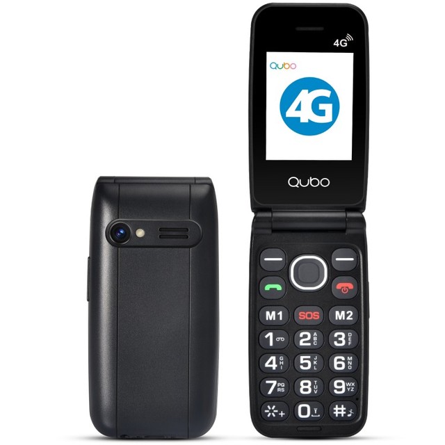 4G LTE VoLTE Dual SIM Card Senior Friendly Flip Phone with Big Buttons Compact Design Supporting Spanish/German/French Languages