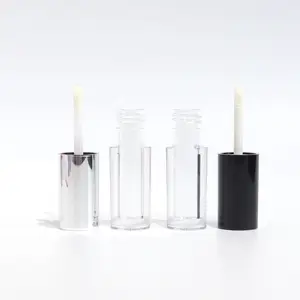 Supplier customized color empty lip gloss tube 4ml cosmetic Lip glaze tube container ABS plastic packaging with wand brush
