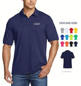 Best Selling Men's Short Sleeve for Polo Shirts Very Soft 180G Cotton-Like Fabric Breathable Casual Style Solid Pattern Price - Product Image 2