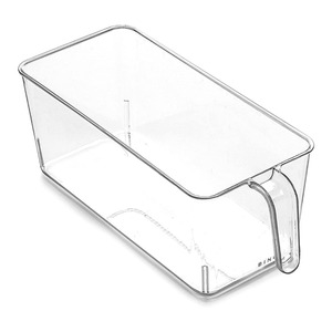 Stackable Refrigerator Plastic Freezer Storage Bins with handle
