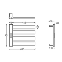 Sèche-serviettes électrique intelligent avec prise européenne, séche-serviettes de salle de bain en alliage d'aluminium, pliable, mobile, chauffe-serviettes