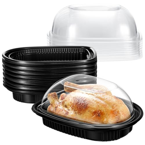 Barquette alimentaire jetable en PP avec couvercle transparent OPS, qualité alimentaire, pour emporter, préparation de repas, salades et emballage de snacks - Product Image 1
