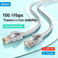 Kabel Ethernet Outdoor Jasoz Cat5e Patch Cord 305m 100Mbps RJ45 UTP 8-Konduktor Abu-abu 0.45 OFC Bulk dengan Selubung PVC