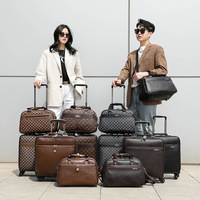 Valise trolley professionnelle en PU avec roues multidirectionnelles, ensemble de 16 pouces, tailles imbriquées, bagage cabine de voyage haut de gamme, étanche