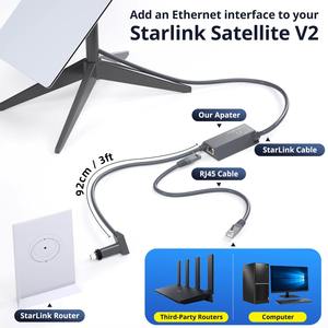 Starlink Mini vệ tinh Internet V2 Gen 2 có dây bên ngoài Mạng hình chữ nhật Ethernet Adapter không dây loại trong kho - Product Image 5