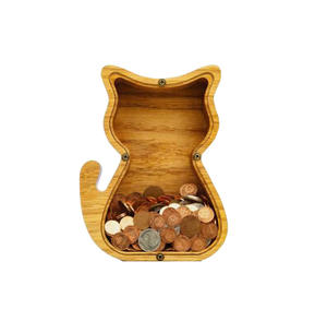 Alcancía de madera para gato, alcancía para gato, regalo de bautizo - Product Image 1