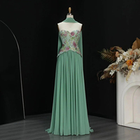Robe de soirée de luxe Jancember LSZ480 vert sauge avec broderie florale, corset en mousseline, robe de bal