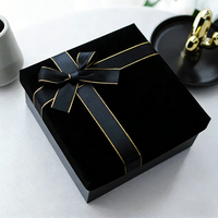 Boîtes cadeaux rigides en velours noir de luxe avec fermeture magnétique pour Noël, l'Aïd, Diwali, les mariages, les bagues, les colliers, les bracelets