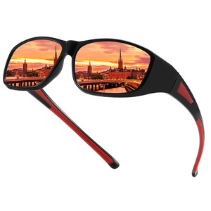 Square Frame Polarized Sunglasses UV400 PC Frame TAC Lens Windproof Outdoor Sports <b>Driving</b> <b>Glasses</b> Black - Product Image 2