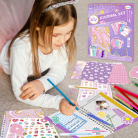 Set de Diario Rectangular DIY, Agenda Morada, Caja de Regalo, Pegatinas para Scrapbook, Kit de Diario Multiusos para Niños