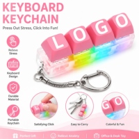 Sublimation Black Sliver Keyboard Fidget Keychain Durable Functional Click Keychain Custom Keyboard Keychain for UV Sticker
