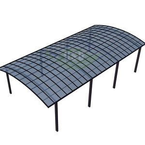 Pare-soleil extérieur étanche en polycarbonate aluminium pour voiture, cadre métallique pour parking, <span class=keywords><strong>bois</strong></span> traité sous pression, type naturel - Product Image 1