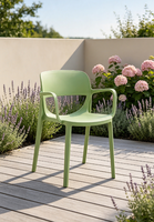 Chaises de salle à manger et de café d'extérieur contemporaines Weiou PC-195F en plastique PP, empilables et avec accoudoirs, pour la maison et le bureau – Vente en gros Chine