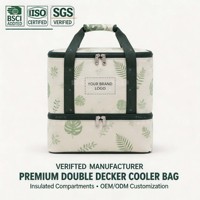 Sac isotherme double compartiment Oxford personnalisé en gros, doublure en aluminium extra épaisse, étanche, idéal pour pique-nique en extérieur