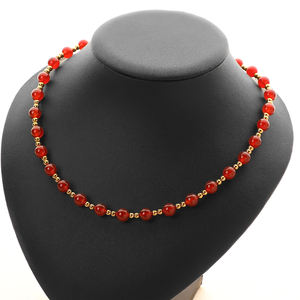 Collar de Cuentas de Ágata Roja de la Suerte <span class=keywords><strong>2026</strong></span>, Ágata Negra, Ojo de Tigre, Collar de Piedras Naturales para Mujer - Product Image 5