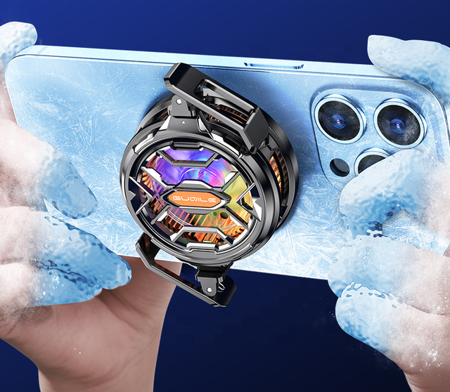RGB Ice Cold FS03 15W Semiconductor Mobile Phone Cooler Strong Cooling Magnetic Rotatable Clip Radiator Ring Light for Gaming