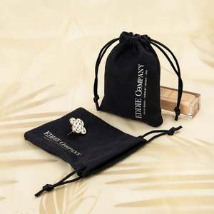 Pochette en velours personnalisée avec cordon de serrage, pochette cadeau en tissu, microfibre, faux daim, pochette en velours personnalisée - Product Image 2