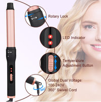 Fer à boucler électrique personnalisé avec revêtement céramique interchangeable, écran LED, température maximale 410°F, double tension, garantie 1 an