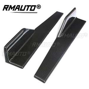2 pièces Ailerons latéraux universels en fibre de carbone de 45 cm pour jupes de voiture, séparateurs de bas de caisse, lèvres de pare-chocs, style carrosserie automobile - Product Image 3