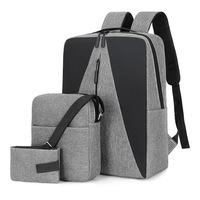 Ensemble de sacs fins pour voyage, sacoche pour ordinateur portable avec chargeur USB, sac à dos de classe pour étudiants, sac d'école 3-en-1 pour étudiants universitaires, pochette