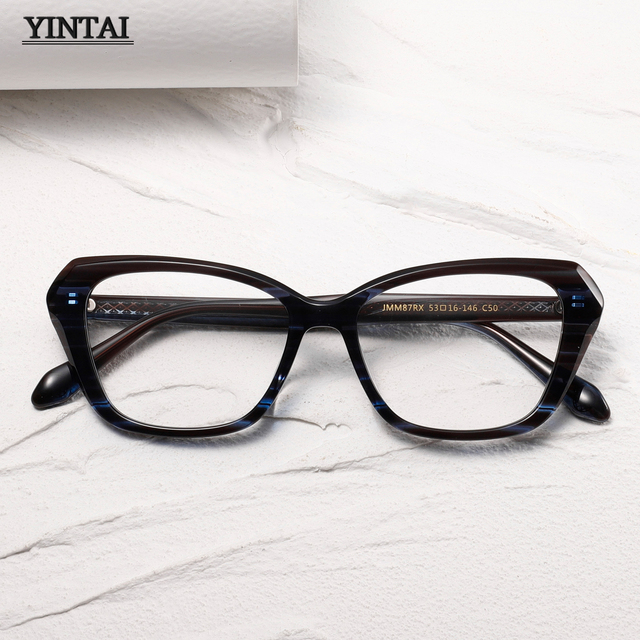 High Quality Luxury Acetate Optical Eyeglass Frames Fashionable Cat Eye Design Factory Wholesale for Women