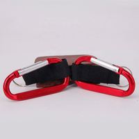 Porte-clés mousqueton en aluminium avec logo personnalisé, sangle en nylon et anneau fendu pour activités promotionnelles