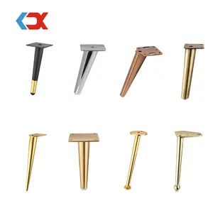 Iron Tapered Sofa Leg Furniture Support For Chairs Bedsides Cabinets And Sofas Gold Brass And Steel Furniture Feet 100mm-400mm