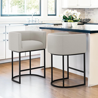 Tabourets de bar modernes avec structure en métal et sièges rembourrés en cuir PU, design pivotant pour la maison, le bar, l'hôtel, le café