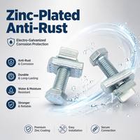 SAICHENG M12 Boulon de fixation pour profilé en acier électrogalvanisé à tête hexagonale, épaisseur 6 mm, 0,06 kg, classe 8.8, compatible séismique, CVC