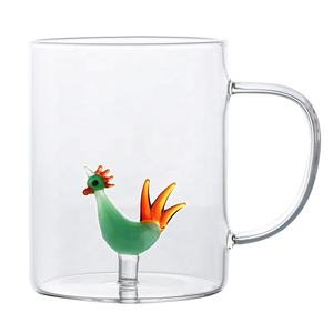 แก้วบอโรซิลิเกตคุณภาพสูง งานแฮนด์เมด ดีไซน์หรูหรา ลายกราฟิกด้านใน แก้วผนังเดียว สำหรับกาแฟหรือชา - Product Image 6