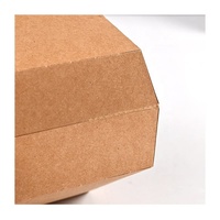 Boîte d'emballage pour hamburger jetable, résistante à la graisse, biodégradable, boîte à lunch personnalisée, boîte en papier bento