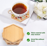 Ensemble de sous-verres modernes en bambou DIY 8pcs Qualité supérieure Style classique irrégulier Résistant à la chaleur Forme hexagonale Tapis personnalisables