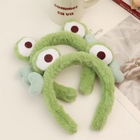 Épingle à cheveux unisexe en peluche faite à la main, motif grenouille verte de dessin animé, pour automne-hiver, accessoire de mode mignon et original, vente en gros