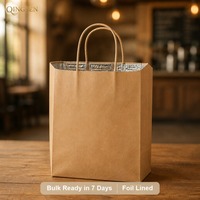 Sacs en papier kraft personnalisés avec logo, doublés aluminium, vente en gros, emballage de café et de thé, marque élégante, fournisseur OEM haut de gamme
