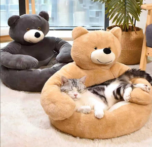 เตียงโซฟาสุนัขหรูหราถอดออกได้ปรับได้ที่นอนสัตว์เลี้ยงนุ่มพิเศษในฤดูหนาวเบาะนอนสำหรับแมวขนาดเล็กเบาะนอนผ้ากำมะหยี่ขนยาว - Product Image 3