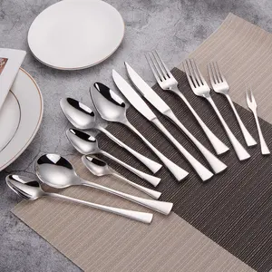 Wholesale Hot Style Stainless Steel Flatware Set Knife Spoon Fork Set Sliver Cutlery Set For Wedding Hotel