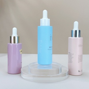 Cosmetic Face Oil Packaging Glass Bottle 60ml 2 oz Round Flat Shoulder Essential Oil Glass Dropper Bottle for Serum Packaging - Product Image 4