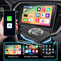 KW12 Carplay inalámbrico y Android Auto y Android OS 3 en 1 Adaptador MINI HD-port RGB Light Streaming YouTube App Store Carplay Box