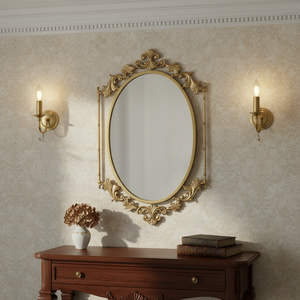 Francés <span class=keywords><strong>Art</strong></span> Deco Pared de lujo decorativo espejo dorado diseño elegante para dormitorio sala de estar baño Villa Hotel apartamento - Product Image 3