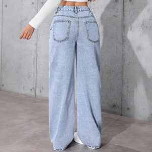 ZOYIAME <span class=keywords><strong>Jeans</strong></span> Casual a Gamba Larga Elasticizzati a <span class=keywords><strong>Vita</strong></span> Alta, Pantaloni <span class=keywords><strong>in</strong></span> Denim Morbido <span class=keywords><strong>con</strong></span> Tasche - Product Image 3