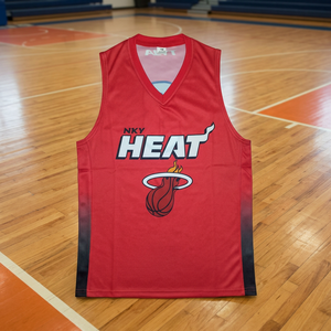 Camiseta de Baloncesto Personalizada con Transferencia Térmica Completa, Color Rojo, Unisex, Sin Mangas, con Botones al Frente, Transpirable, Antibacteriana, Tallas Grandes - Product Image 3