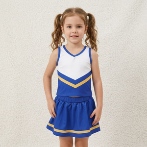 Baby Girls Hot Blue <b>Gold</b> Stripe Vest Skirt Shorts Team Yoga Active <b>Clothes</b> Sets - Product Image 1